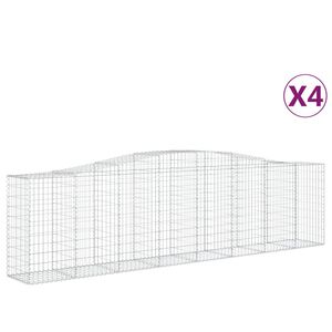 vidaXL Kaarevat kivikorit 4 kpl 400x50x100/120 cm galvanoitu rauta