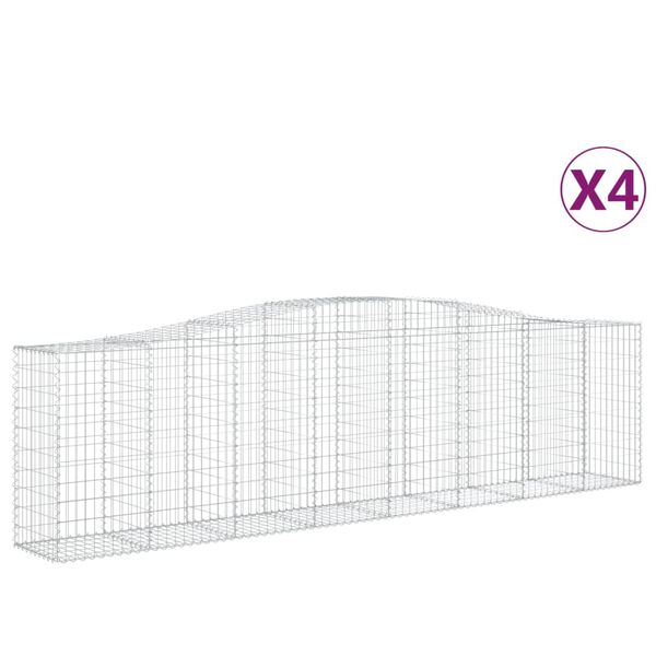 vidaXL Kaarevat kivikorit 4 kpl 400x50x100/120 cm galvanoitu rauta