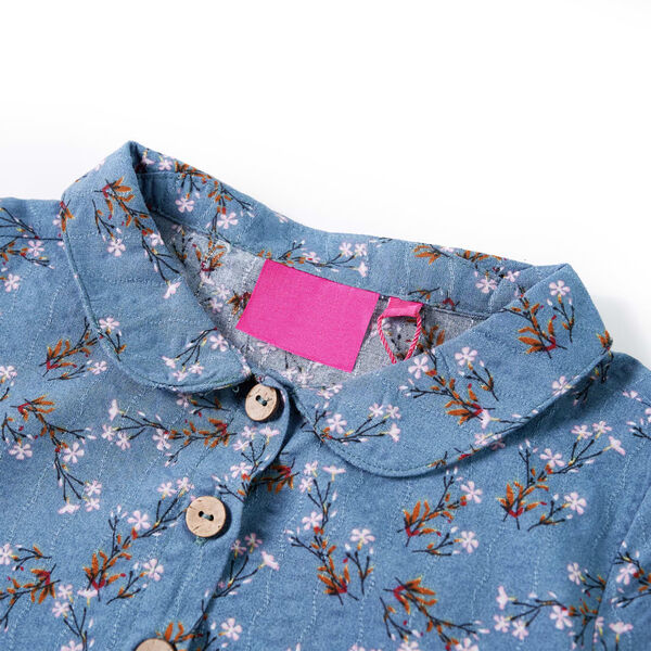 Lasten pitkähihainen mekko petroli 140