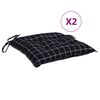 vidaXL Istuintyynyt 2 kpl musta ruutukuvio 50x50x7 cm kangas