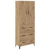 vidaXL Korkea kaappi Artisan tammi 69,5 x 34 x 180 cm Tekninen puu