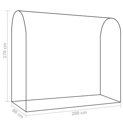 vidaXL Kasvihuone vetoketjullisella ovella 200x80x170 cm