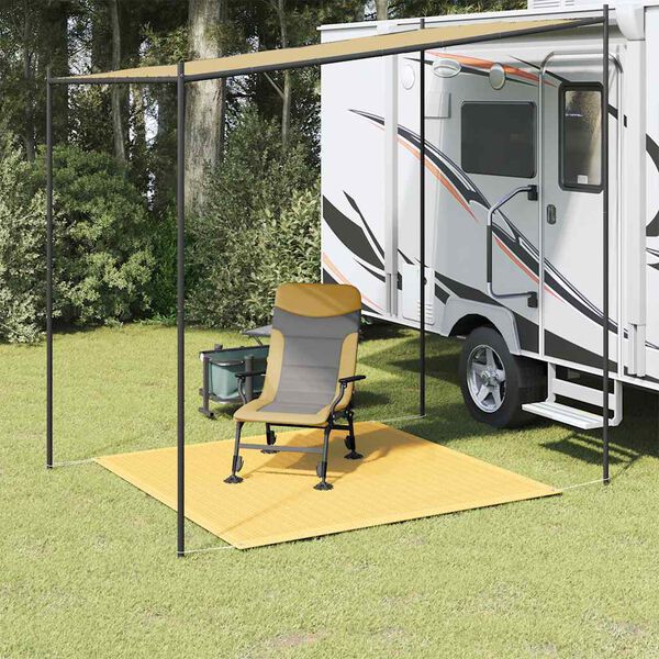 vidaXL Telttamatto beige 250x250 cm HDPE