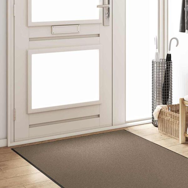 vidaXL Ovenmatto Beige ja musta 120 x 300 cm Polypropeeni ja vinyyli