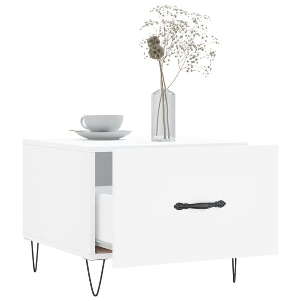 vidaXL Sohvap&ouml;yt&auml; valkoinen 50x50x40 cm tekninen puu