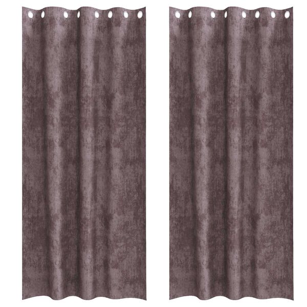 vidaXL Samettiverhot verhoilla 2 pcs Ruskea 225 x 140 cm Sametti
