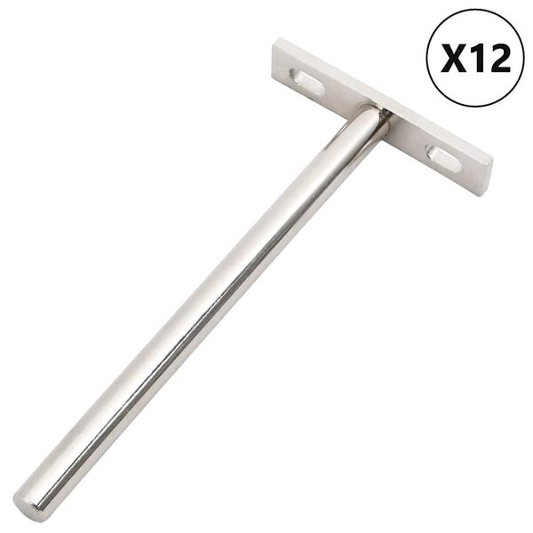 vidaXL kelluvat hyllykannattimet 12 kpl n&auml;kym&auml;t&ouml;nt&auml; &Oslash;10x150 mm