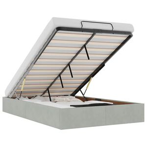 vidaXL Ottomaanien s&auml;ngyn runko ilman patjaa vaaleanharmaa sametti