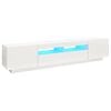 vidaXL TV-taso LED-valoilla korkeakiilto valkoinen 200x35x40 cm