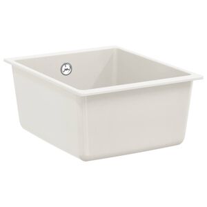 vidaXL Allas Valkoinen 370 x 460 mm 80% kvartsia ja 20% hartsia