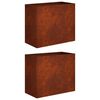 vidaXL Puutarha ruukku 2 kpl Ruosteinen 60 x 30 x 50 cm