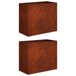 vidaXL Puutarha ruukku 2 kpl Ruosteinen 60 x 30 x 50 cm