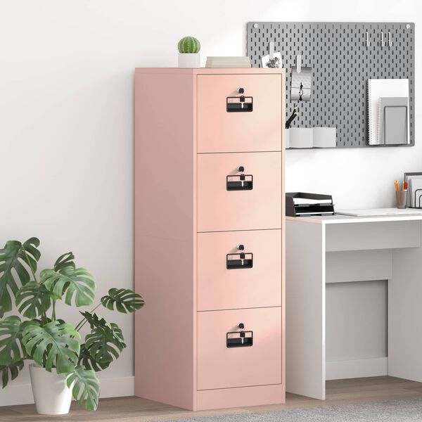 vidaXL Asiakirjakaappi laatikon kanssa 2 pcs Pinkki 44 x 50 x 106.5 cm