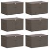 vidaXL S&auml;ilytyslaatikko 6 pcs Harmaa 60 x 43 x 35 cm Kuitukangas
