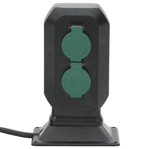 vidaXL Pistorasia ulos maapiikillä 2-os. mustavihreä 15,5x11x24 cm