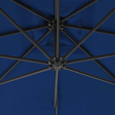 vidaXL Riippuva aurinkovarjo teräspylväällä 300 cm taivaansininen