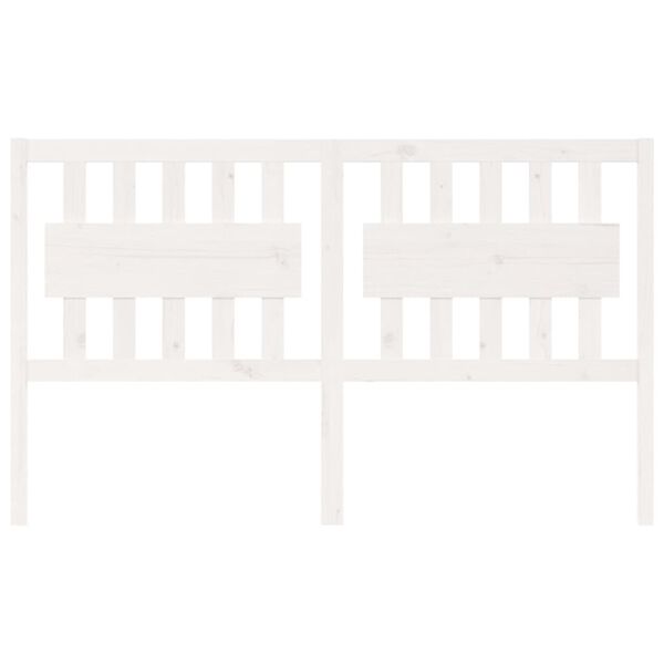 vidaXL Sängynpääty valkoinen 165,5x4x100 cm täysi mänty