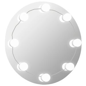 vidaXL Sein&auml;peili LED-valoilla py&ouml;re&auml; lasi