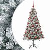 vidaXL Muovinen joulukuusi koristeilla 120 cm 150 LEDi&auml;