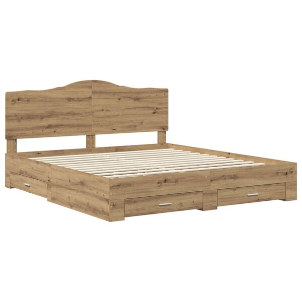 vidaXL S&auml;ngyn runko Artisan tammi 6FT Super King Size Tekninen puu