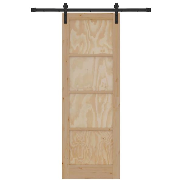 vidaXL Liukuovi Ruskea 73,5 x 211 cm Massiivinen m&auml;nty