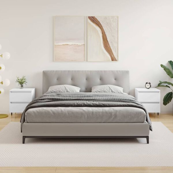 vidaXL Y&ouml;p&ouml;yd&auml;t 2 kpl valkoinen 40x35x50 cm tekninen puu