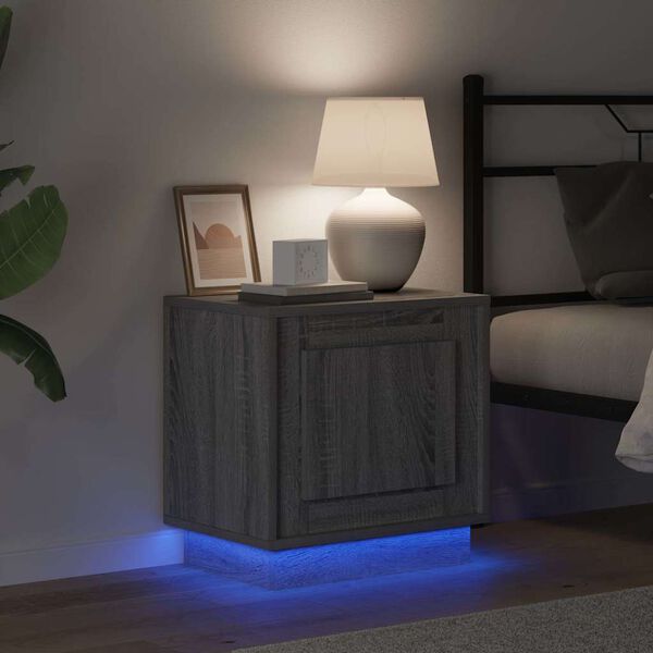 vidaXL Y&ouml;p&ouml;yt&auml;kaappi Harmaa 44 x 34,5 x 45 cm Tekninen puu