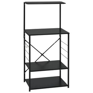 vidaXL Mikroaaltouunikaappi musta 60x39,6x123 cm tekninen puu