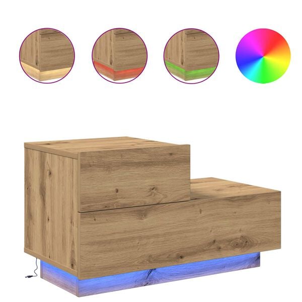 vidaXL Y&ouml;p&ouml;yt&auml;kaappi Artisan tammi 70 x 36 x 40,5 cm Tekninen puu
