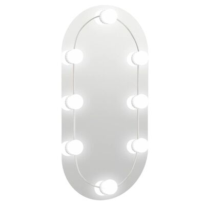 vidaXL Peili LED-valoilla 60x30 cm lasi soikea