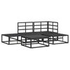 vidaXL Puutarhasohva Setti tyynyll&auml; 5 pcs Musta Alumiini