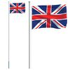 vidaXL Iso-Britannian lippu ja lipputanko 6,08 m alumiini