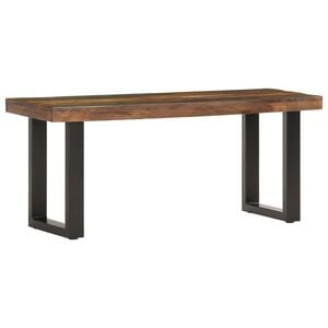 vidaXL Penkki 110 cm uusiok&auml;ytetty puu ja ter&auml;s