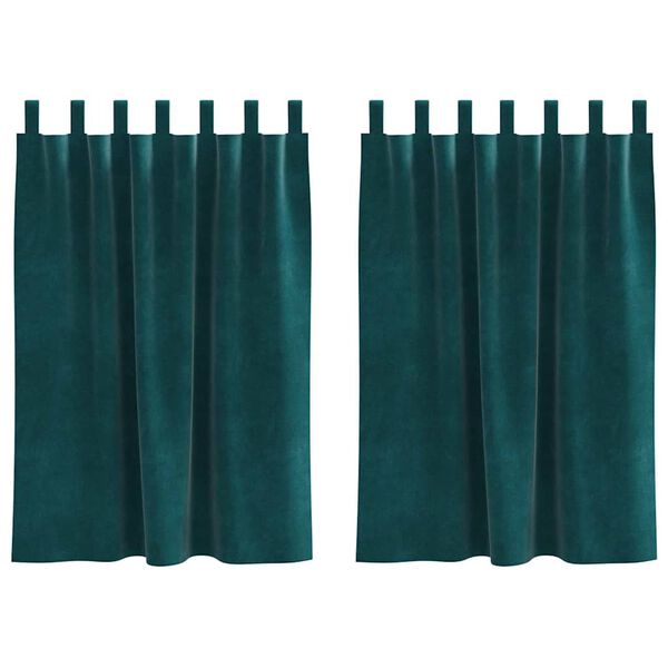 vidaXL Pimennysverhot 2 pcs Tummanvihre&auml; 140 x 140 cm Sametti