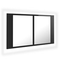 vidaXL Kylpyhuoneen LED peilikaappi korkeak. musta 80x12x45 cm akryyli