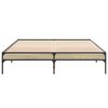 vidaXL Sängynrunko Sonoma-tammi 160x200 cm tekninen puu ja metalli