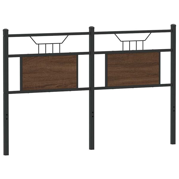 vidaXL S&auml;ngynp&auml;&auml;ty ruskea tammi 137 cm tekninen puu ja ter&auml;s