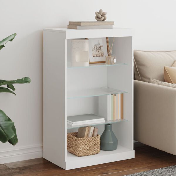 vidaXL Senkki LED-valoilla valkoinen 60,5x37x100 cm