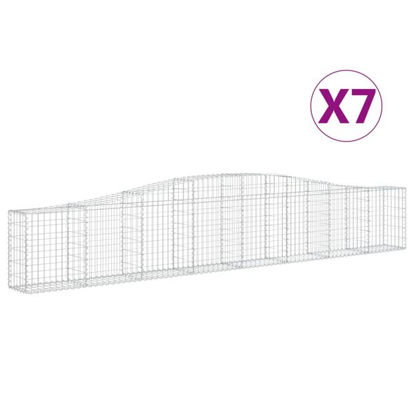 vidaXL Kaarevat kivikorit 7 kpl 400x30x60/80 cm galvanoitu rauta