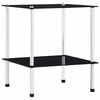 vidaXL 2-kerroksinen hylly musta 40x40x47 cm karkaistu lasi