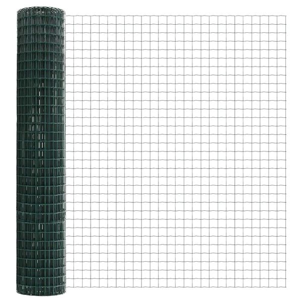 vidaXL Euroaita Vihreä 1.5 x 10 m PVC-pintainen rauta