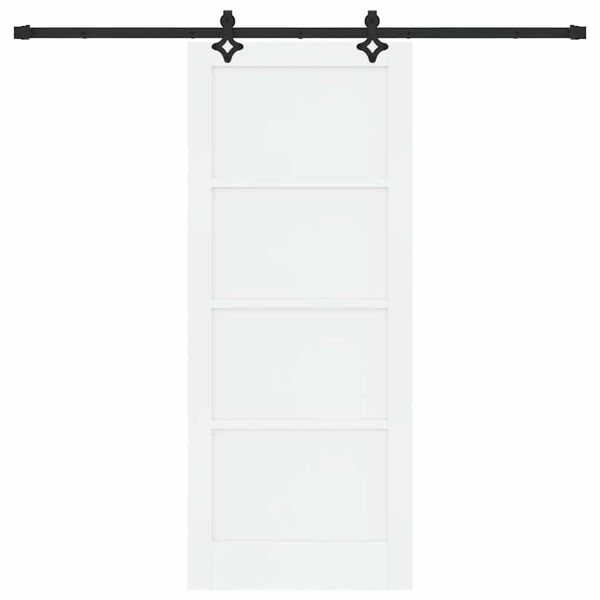 vidaXL Liukuovi ORKDAL Valkoinen 83 x 202 cm Massiivinen m&auml;nty