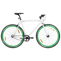 vidaXL Polkupyörä vaihteeton vihreä ja valkoinen 700c 51 cm