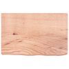vidaXL Sein&auml;hylly vaaleanruskea 60x40x(2-6) cm k&auml;sitelty t&auml;ystammi