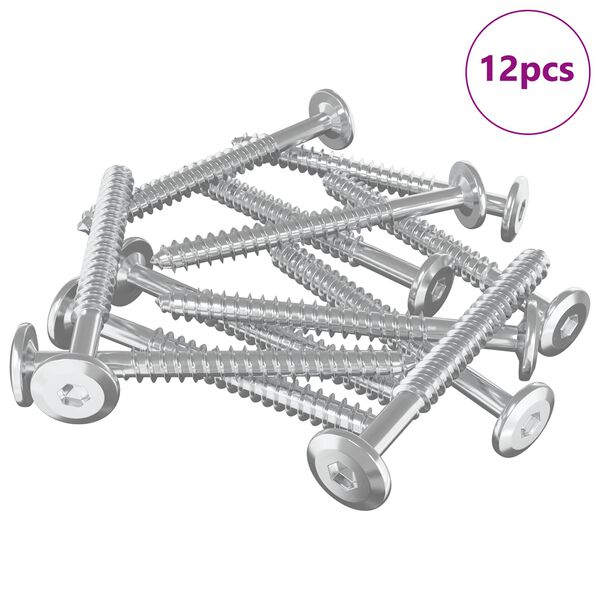 vidaXL Puuruuvit 12 pcs Hopea M6 x 70 mm Ter&auml;s