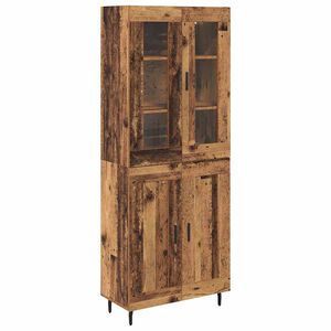 vidaXL Korkea kaappi 2 kpl Vanha Puu 69,5 x 34 x 180 cm Tekninen puu