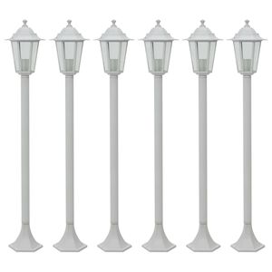 vidaXL Pylv&auml;svalaisimet puutarhaan 6 kpl E27 110 cm alumiini valkoinen