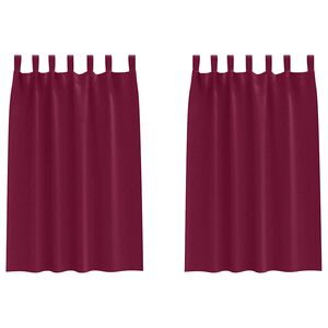 vidaXL Piment&auml;v&auml; verho renkailla 2 kpl Viininpunainen 175 x 140 cm