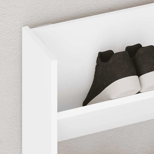 vidaXL Sein&auml;kenk&auml;kaappi valkoinen 80x18x60 cm teknisest&auml; puusta