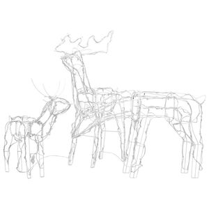 vidaXL 3-osainen Poro jouluvalokoriste 229 LEDiä